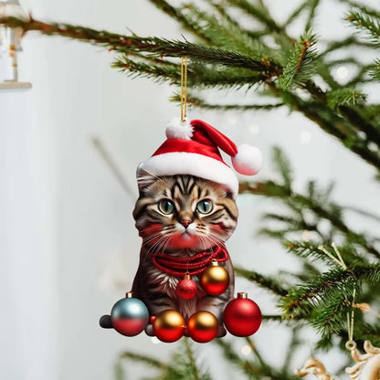 🎄10 Pièces😻 Ornements de sapin de Noël en forme de chat ✨ Ornements de chat suspendus