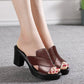 🔥Vente chaude🔥Plate-forme pour femmes Slip on Chunky Sandales à talons hauts