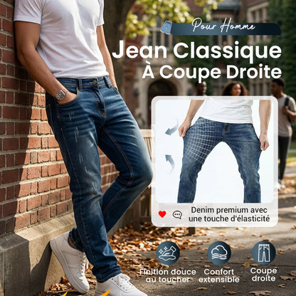 Jean classique à coupe droite pour homme