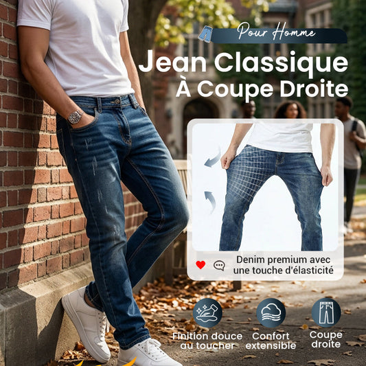 Jean classique à coupe droite pour homme