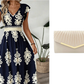 🎑50 % de réduction ✨Robe longue fluide à col en V et imprimé baroque pour femme