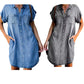 Robe décontractée en jean à manches courtes