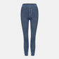 Leggings décontractés en denim tricoté extensible avec poche latérale arrière taille haute
