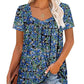 🌸Promotions d'été💗Manches courtes imprimées plissées d'été pour femmes