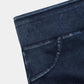 Leggings décontractés en denim tricoté extensible avec poche latérale arrière taille haute