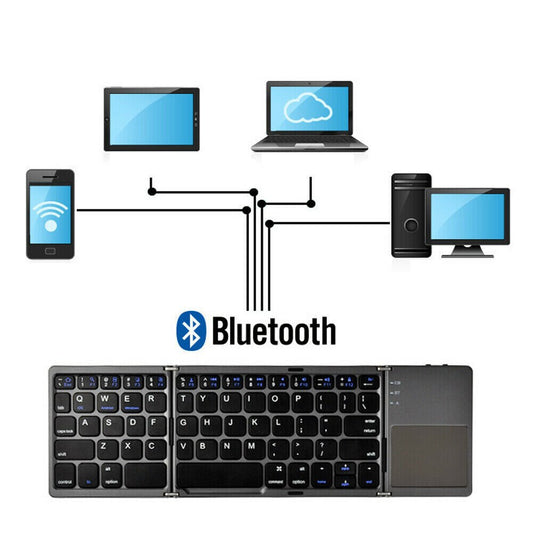 ⌨Clavier Bluetooth sans fil pliable pour téléphones mobiles/tablettes/ordinateurs [avec pavé tactile]