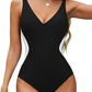 🔥2025 nouveau maillot de bain illusion, taille fine, décolleté plongeant, contrôle du ventre