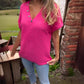 💗49% DE RÉDUCTION🌸Top stylé à manches courtes et col en V pour femmes