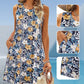 👗Mini Robe Imprimée sans Manches avec Poches pour Femmes