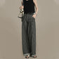 Pantalon Vintage Rayé à Jambe Large pour Femmes