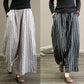 Pantalon Vintage Rayé à Jambe Large pour Femmes