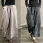 Pantalon Vintage Rayé à Jambe Large pour Femmes