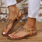 Sandales Plates Bohèmes Chics avec Perles Colorées pour Femmes