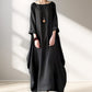 Robe Simple et Ample en Coton et Lin avec Poches pour Femme