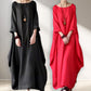 Robe Simple et Ample en Coton et Lin avec Poches pour Femme