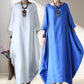 Robe Simple et Ample en Coton et Lin avec Poches pour Femme
