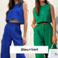 Ensemble de Mode Estivale pour Femmes : Haut sans Manches et Pantalon à Jambes Larges