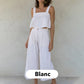 Ensemble 2 pièces débardeur sans manches à col carré et pantalon large