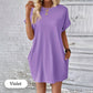 Robe Élégante de Couleur Unie avec Poches pour Femmes