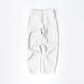 Pantalon Décontracté en Lin et Coton à Boutons et Coupe Lâche en Couleur Unie