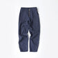 Pantalon Décontracté en Lin et Coton à Boutons et Coupe Lâche en Couleur Unie