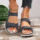 Sandales compensées pour femmes à brides auto-agrippantes