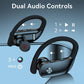 Affichage de la puissance, réduction du bruit, casque Bluetooth sans fil pour sport avec tour d'oreille