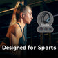 Affichage de la puissance, réduction du bruit, casque Bluetooth sans fil pour sport avec tour d'oreille