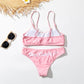 👙Ensemble de Maillots de Bain pour Femmes avec Soutien-Gorge Imprimé Lettres