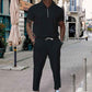 Ensemble 2 pièces homme : t-shirt col quart-zip et pantalon