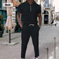 Ensemble 2 pièces homme : t-shirt col quart-zip et pantalon