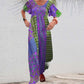 Robe élégante imprimée à col rond et manches courtes