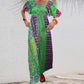 Robe élégante imprimée à col rond et manches courtes