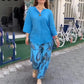 💖2 pièces chemise à manches longues et pantalon ample ensemble pour les femmes avec des imprimés décontractés✨
