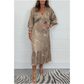 Robe midi à manches longues et col en V 🥰🥰 Vente chaude - 49% de réduction