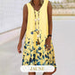Robe Fleurie Sans Manches à Col en V pour Femme