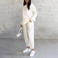 Ensemble Sweatshirts et pantalons à manches longues et ourlet irrégulier pour femmes