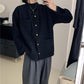 ✨Manteau court à boutons en métal de tempérament simple pour femme