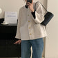 ✨Manteau court à boutons en métal de tempérament simple pour femme