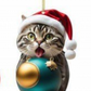 🎄10 pièces😻Décorations de sapin de Noël en forme de chat✨Décorations de chat à suspendre