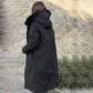 🎅Soldes d'hiver 50%🎄 Manteau d'hiver pour femme avec capuche et col en fourrure, parka décontractée⛄