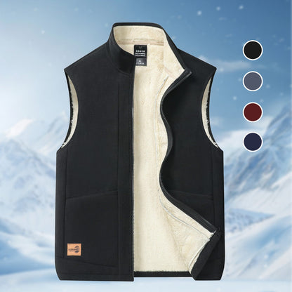 Gilet chaud doublé en peluche pour homme grande taille pour l'automne et l'hiver