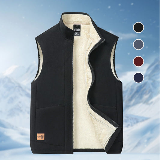 Gilet chaud doublé en peluche pour homme grande taille pour l'automne et l'hiver