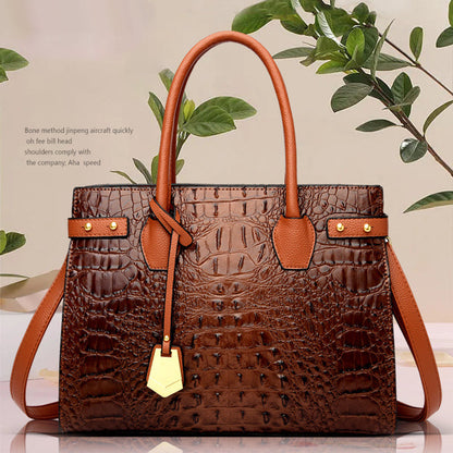 Sac à bandoulière et à bandoulière motif crocodile pour femme