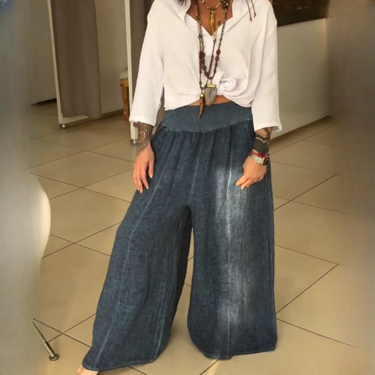 🌸NOUVELLE VENTE CHAUDE🔥Pantalon large élastique pour femme avec poches