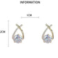 💎Boucles d'oreilles délicates en zircone croisée