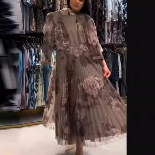 Robe élégante plissée et respirante pour femme avec ceinture