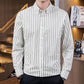 Chemise à Rayures Verticales à Manches Longues pour Hommes
