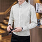 Chemise à Rayures Verticales à Manches Longues pour Hommes