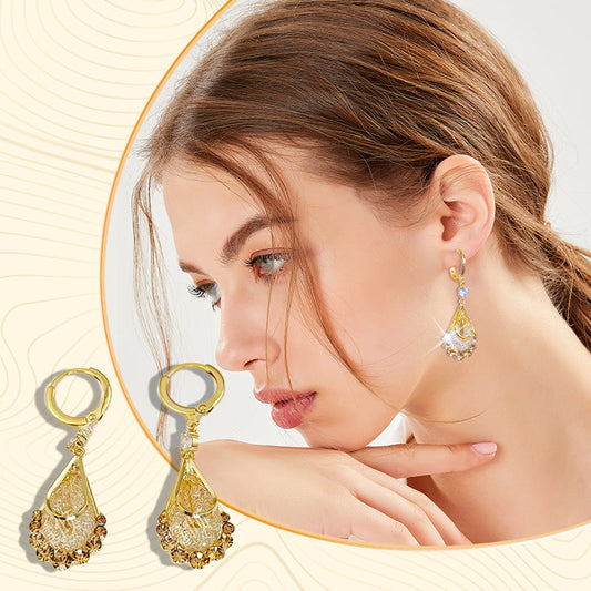 Boucles d'oreilles en forme de larme plaquées or pour femme